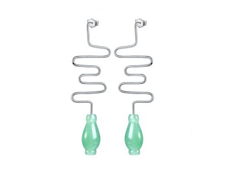 Aventurine Vase Earring For Sale