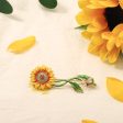 Sunflower & Bee Brooch on Sale