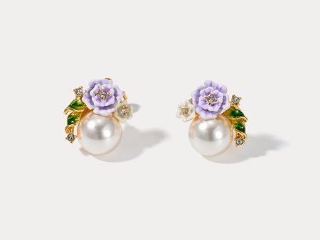 Wild Rose Stud Earrings Cheap