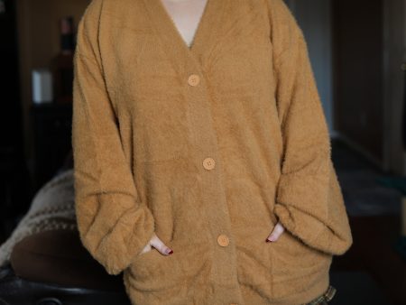 (Pre-Order) Fuzzy Beige Cardigan Discount