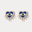 Heart Sun Diamond Evil Eye Earrings Cheap