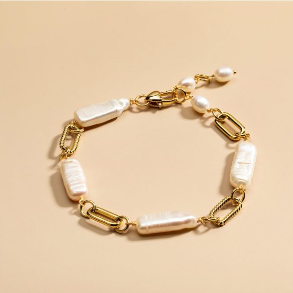 Baroque Pearl Chain Bracelet Cheap