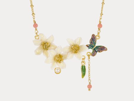 Daffodils & Butterfly Necklace Fashion