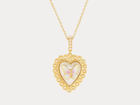 Butterfly Heart Necklace Cheap