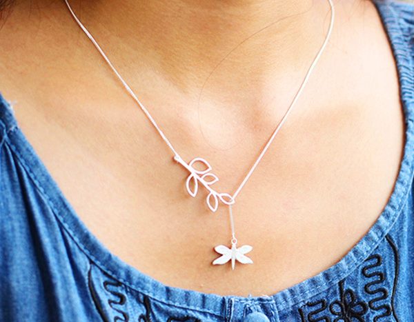 Dragonfly Leaves Necklace Sale