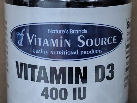 Vitamin Source Vitamin D3 400 IU 100 Softgels on Sale