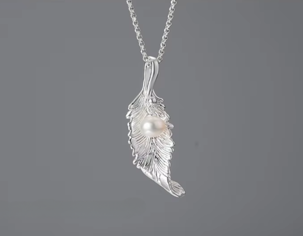 Pearl Long Leaf Pendant Cheap