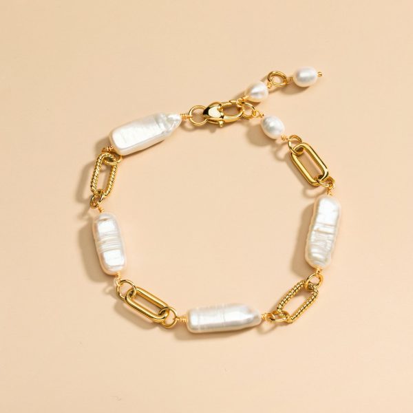 Baroque Pearl Chain Bracelet Cheap