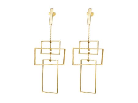 Tri-Rectangular Earring For Discount