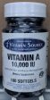 Vitamin Source Vitamin A 10,000 IU 100 Softgels Supply