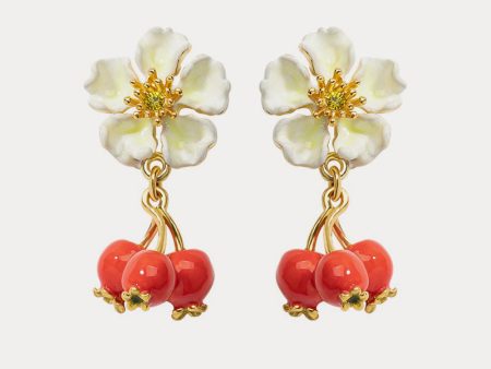 Cranberry Flower Earrings Online now