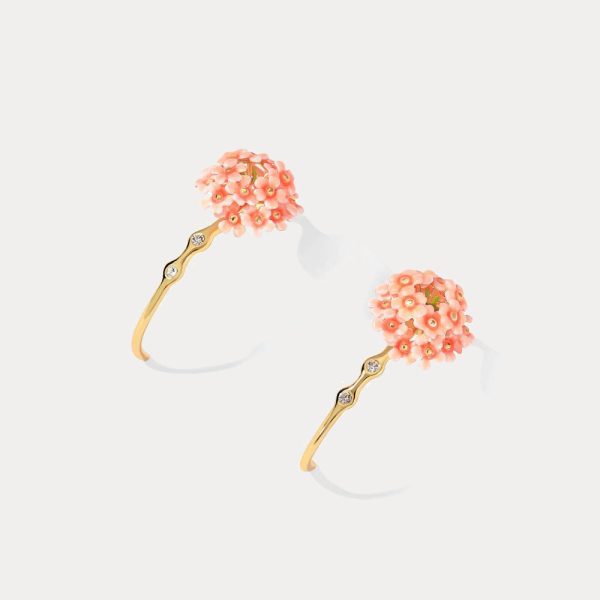 Pink Verbena Hoops Earrings Cheap