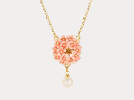 Pink Verbena Necklace For Sale