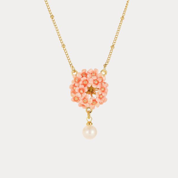 Pink Verbena Necklace For Sale