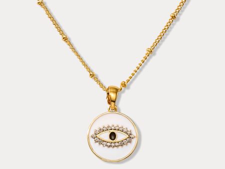 White Eye Diamond Chain Necklace For Sale