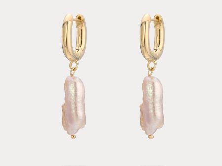 Golden Pearl Earrings Hot on Sale