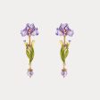 Iris Flower Drop Earrings Online now