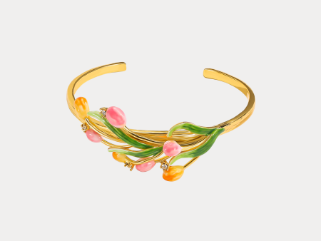 Enamel Tulip Cuff Bracelet Online