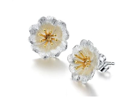 Wild Rose Flower Stud Earring For Cheap