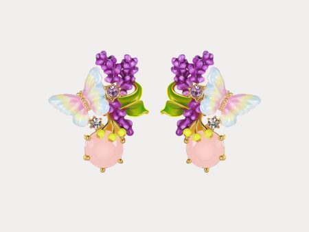 Lavender Butterfly Stud Earrings Cheap