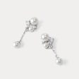 Silver Star Pearl Earrings on Sale