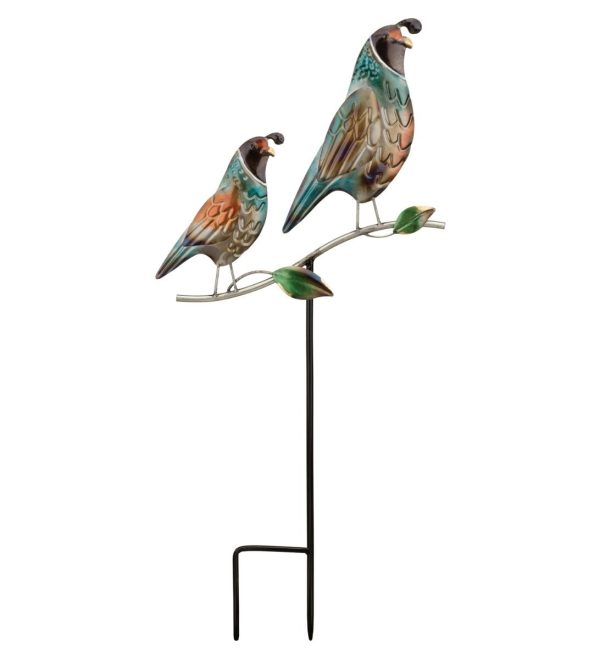 Regal Art and Gift Metallic Quail Mama and Baby Stake Hot on Sale