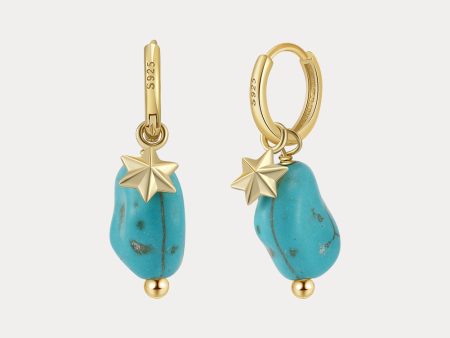 Star Turquoise Dangling Earrings Supply