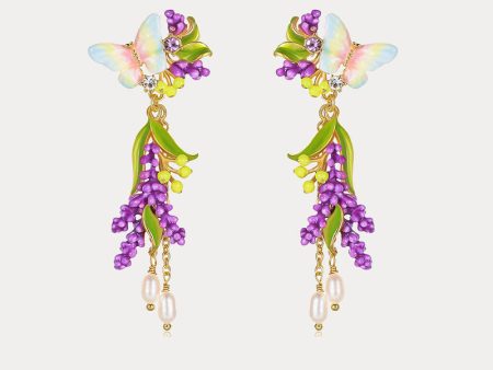 Lavender Butterfly Earrings Online Hot Sale