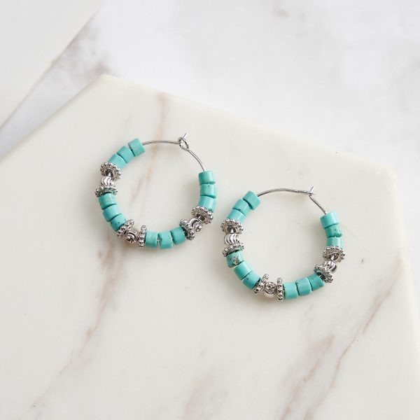 Boho Turquoise Hoop Earrings Sale