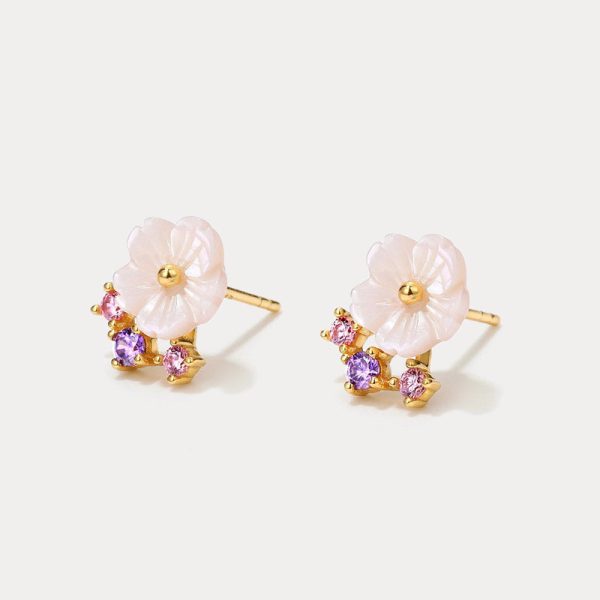 Sakura Flower Stud Earrings Online now