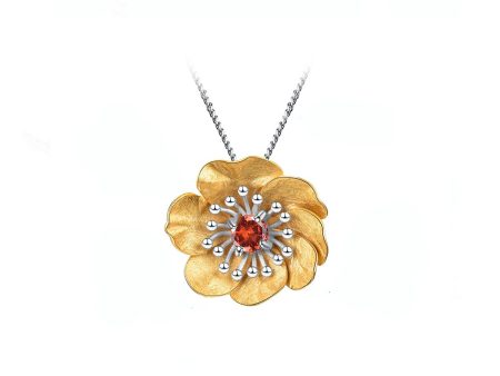 Blooming Anemone Flower Pendant Hot on Sale