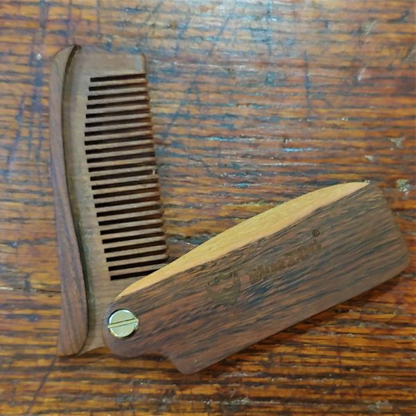 BlueZoo Wooden Beard Mustache Folding Pocket Comb with Case Discount