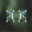 Moss Agate Stud Earrings Online Sale