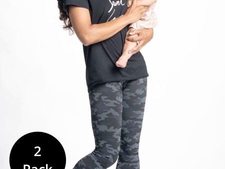 Snapback™ Postpartum Leggings - Black Camo (2 Pack) Online Hot Sale