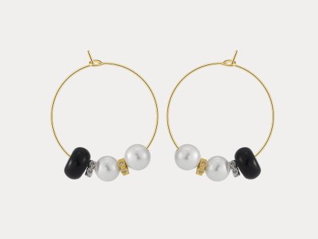 Pearl Agate Hoop Earrings Online