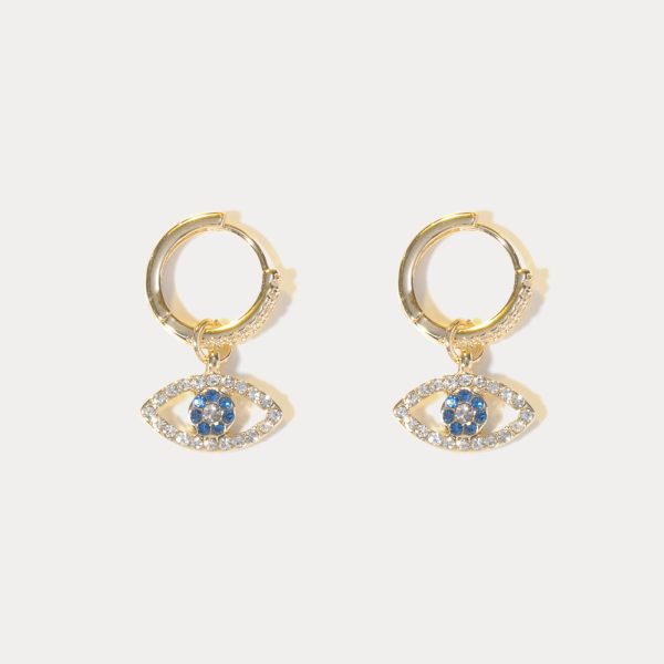 Diamond Evil Eye Earrings Online Hot Sale