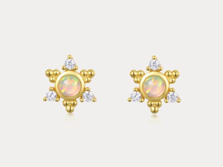 Opal Star Stud Earrings Discount