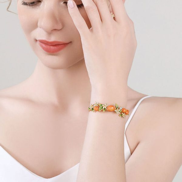 Golden Plum Flower Cuff Online Hot Sale