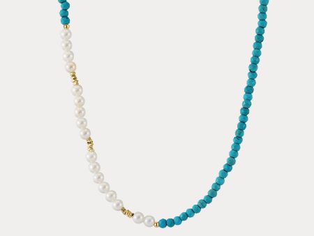 Turquoise Pearl Seed Bead Necklace Discount