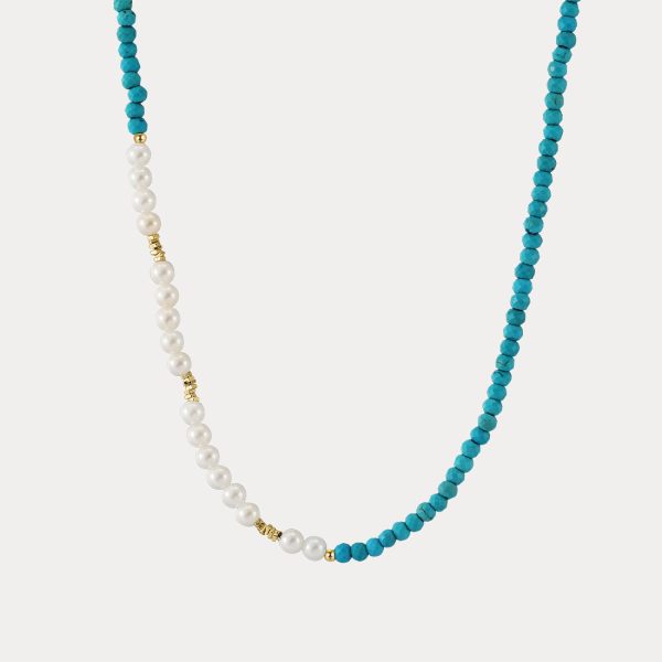 Turquoise Pearl Seed Bead Necklace Discount