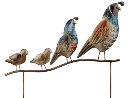 Regal Art and Gift Metallic Quail Family Stake Cheap