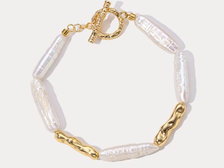 Golden Baroque Pearl Bracelet Hot on Sale