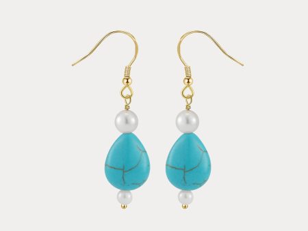 Teardrop Turquoise Pearl Earrings Online Hot Sale