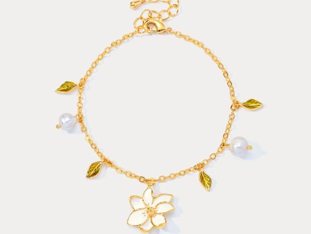 Gardenia Pearl Charm Bracelet Hot on Sale