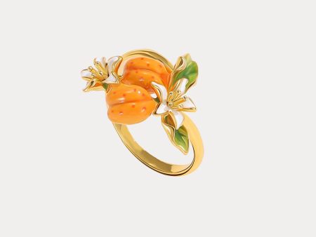 Golden Plum Flower Ring Online Sale