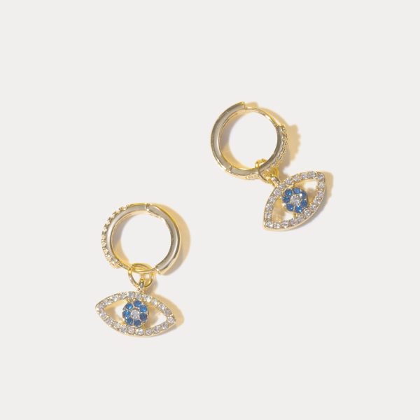 Diamond Evil Eye Earrings Online Hot Sale