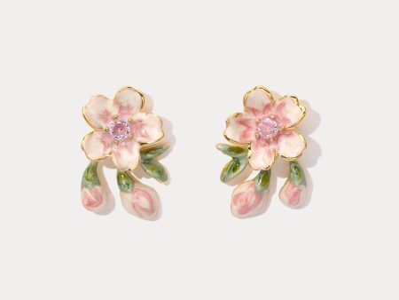 Enamel Sakura Earrings Online