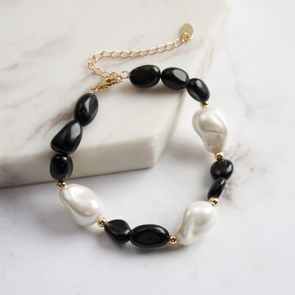 Baroque Pearl Obsidian Bracelet Sale