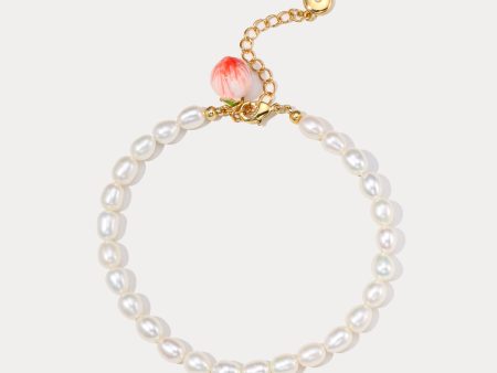 Peach Pearl Bracelet on Sale