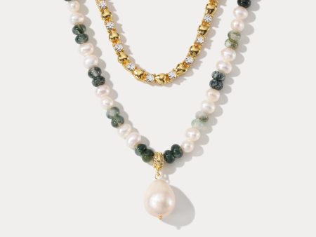 Turquoise Pearl Layered Necklace Cheap